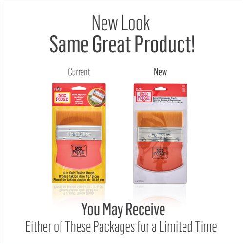 Mod Podge Gold Brush Applicator 4-Inch, 12917 Taklon, 1 Pack