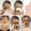 TsMADDTs Ring Style Bun Maker Set - 7 Golden Bun Makers, 5 Hair Ties, 20 Bobby Pins for Chignon Hairstyles