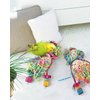 Bissap Conure Toys, 2PCS Bird Parrot Foraging Shredder Hanging Toys Sola Balls Sepak Takraw with Pacifier for Small Parrots Parakeets Conures Cockatiels Love Birds Cage Toy