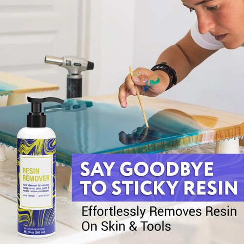 [10oz] Epoxy Resin Cleaner/Remover - Natural Hand Cleaner, Gentle & Moisturizing, For Artists & Resiners, Magically Removes Uncured Resin, Glue, & Paint from Skin, Tools, Molds, Work Surfaces, & More