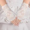 obmwang 2 Pairs Women's Lace Gloves Fingerless Floral Gloves Bridal Prom Gloves for Wedding Party Costume Accessories