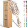 Ninabella Organic Detangling Hair Brush for Women, Men & Children - Does not Pull on Hair - Hair Straightening Brushes for Straight, Curly & Wet Hair - Unique Spiral Hairbrush Pink Delight