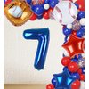 Kwuz Baseball Balloons 7th Birthday Decorations for Boys | Baseball Birthday Decoration Sports Theme Party Supplies, 32Inch Foil Mylar Number 7 Balloon Navy Blue Red White Sports Balloon Arch Kits
