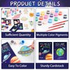 Justforjoyful 24Pcs Space Party Favors Space Cards with Art Supplies Outer Space Wood Painting Craft Kits for Astronaut Planet Thank You for Coming Gifts for Solar System Birthday Gifts Bulk Decor