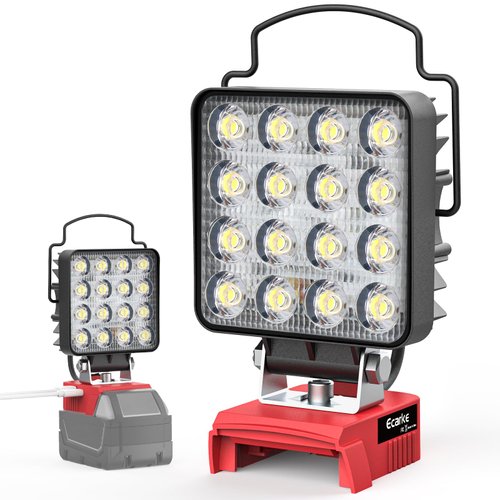 LED Work Light for Milwaukee m18 : Ecarke 48W 2900LM for Milwaukee Light m18 Work Light - USB Work Light 18V Battery Light with Low Voltage Protection & USB&Type-C Charging Port（Tool Only）