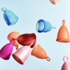 Peachlife Silicone Ring Menstrual Cup with Loop Pull Stem for Easy Removal - Reusable 12 Hour Tampon Alternative - Medium Size, Soft Peachcup