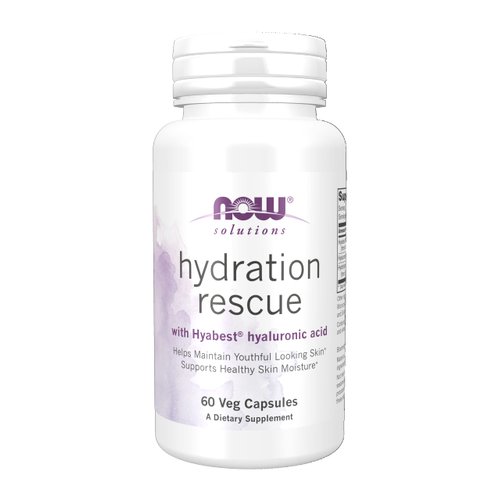 NOW Solutions, Hydration Rescue with Hyabest® hyaluronic acid, Helps Maintain Youthful Looking Skin*, Supports Healthy Skin Moisture*, 60 Veg Capsules