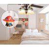 OMYZERO 12inches Ceiling Fan Pull Chain Lovely Romantic Mushroom House Pendant Ceiling Fan Light Covers Pull Chain Extension(Red)