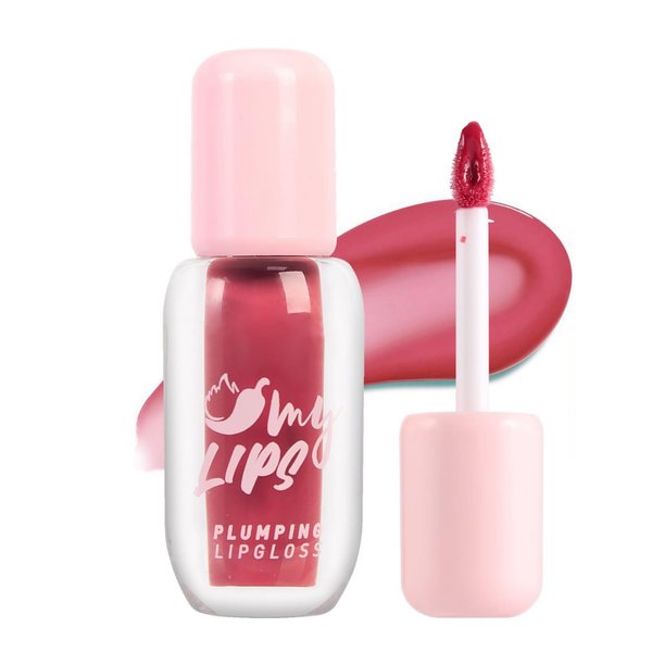 Prettyui 2024 Plumping Lip Gloss with Chili Extract, Instantly Fuller Lips Gloss, Hydrating & Nourishing Lip Tint, Natural Plumping Lip Lipstick, Lip Plumping Booster - Mahogany