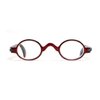 Calabria R314 Unisex Vintage Professor Oval Reading Glasses in Crystal Red +4.50