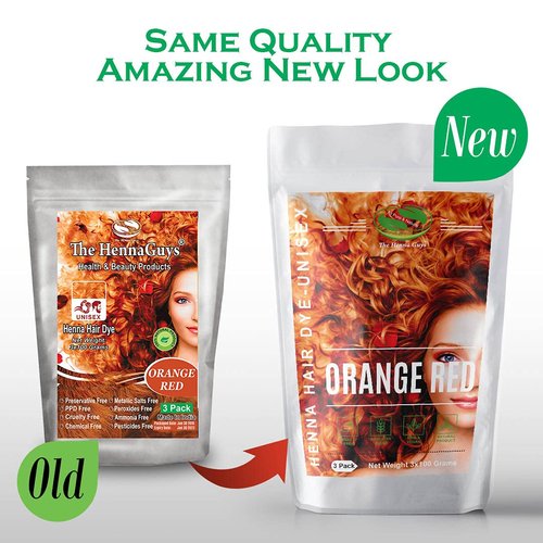 3 Packs Of Red/Orange Henna Hair & Beard Color/Dye 100 Grams - Natural Hair Color, Plant-based Hair Dye - The Henna Guys