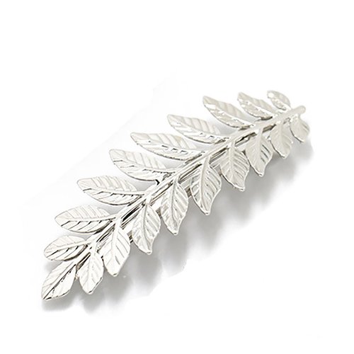 2PCS Girls Women Metal Leaf Branch French Updo Hair Pin Wedding Hair Clip Party Hairpins Hair Barrettes Hair Accessory (Silver)
