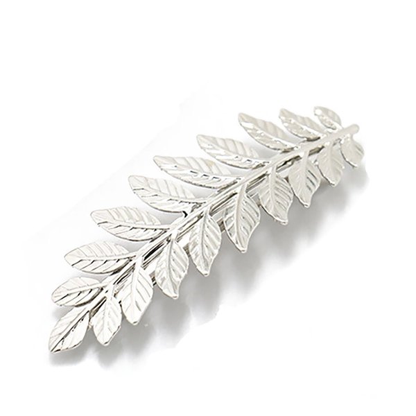 2PCS Girls Women Metal Leaf Branch French Updo Hair Pin Wedding Hair Clip Party Hairpins Hair Barrettes Hair Accessory (Silver)
