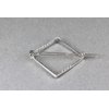 Silver square barrette outline shape metal hair clip barrette silver shiny clip