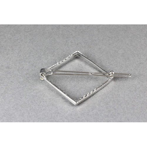 Silver square barrette outline shape metal hair clip barrette silver shiny clip