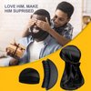Curved Wave Brush, Premium Bristle Brush for Pro Waver, Silky Durags with Stocking Cap for Men 360, 540, 720 Wave, Satin Wave Cap Good Compression over Doo Rags （black）