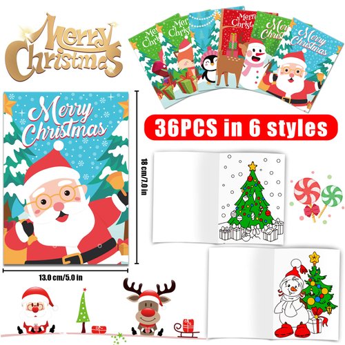 CCINEE 36pcs Christmas Coloring Books, 5" x 7" Mini Booklets Crafts for Kids Party Favors Fun Holiday Presents Classroom Christmas Games Prizes Art Gift to Boys and Girls Xmas Party Bag Fillers…