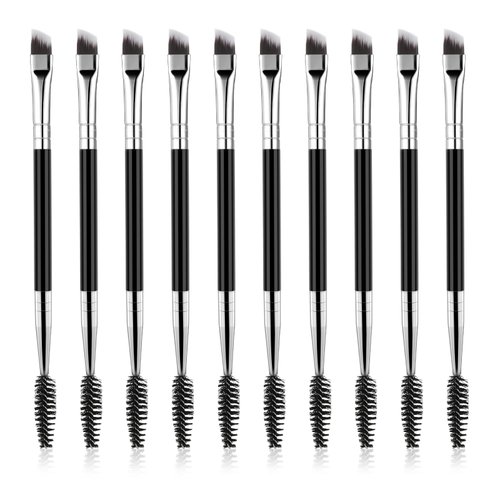 10 Pcs Duo Eyebrow Brush Eyebrow Brush And Comb Mini Eyebrow Brush Spoolie Eyebrow Tint Brush Angled Spoolie Brush Applicator Eyebrow Brush Tool For Eye Makeup