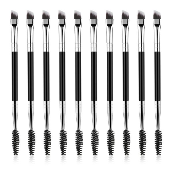 10 Pcs Duo Eyebrow Brush Eyebrow Brush And Comb Mini Eyebrow Brush Spoolie Eyebrow Tint Brush Angled Spoolie Brush Applicator Eyebrow Brush Tool For Eye Makeup