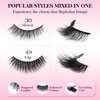 Bepholan False Eyelashes 20 Pairs Pack Natural Look Fluffy 3D False Lashes Soft Faux Mink Strip Lashes Volume Fake Eye Lashes（H02)