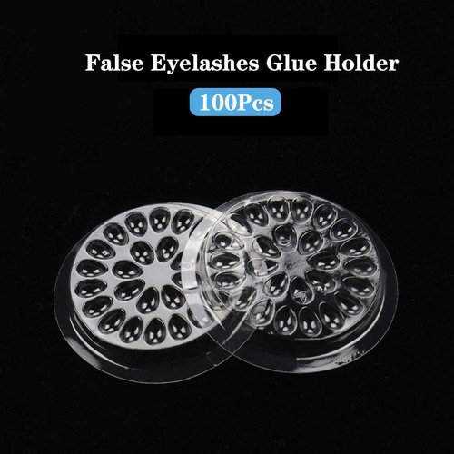 Kukiwhy 100 Pcs Eyelash Glue Holder False Eyelashes Glue Holder Eyelash Extension Glue Holder Pallet Pads