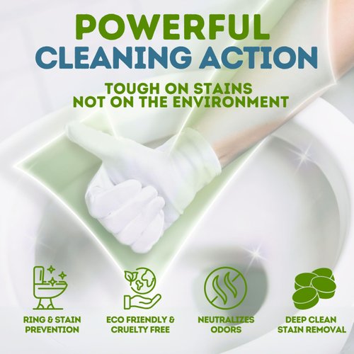 Toilet Cleaning Sheets & Toilet Descaler Tablets COMBO, 60 Toilet Bowl Cleaner Strips & 4 Toilet Stain & Ring Remover Tablets, Plastic Free, No Harsh Chemicals, Septic & Gray Water Safe, No Mess