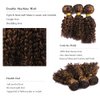 Dark Brown Kinky Curly Bundles Highlight Curly Wave Human Hair Bundles 24 26 28 Inch P4/30 Human Hair Bundles 8a Grade Double Weft Brazilian Virgin Hair Silky Soft Weave Extensions Piano Color