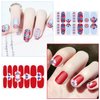 WOKOTO 12 Sheets 168 Pieces 4th of July Nail Polish Stickers Full Nail Wraps for Women Gel Nail Stickers Independence Day American Flag Nail Gel Wraps for Women Stick On Nails Polish Strips