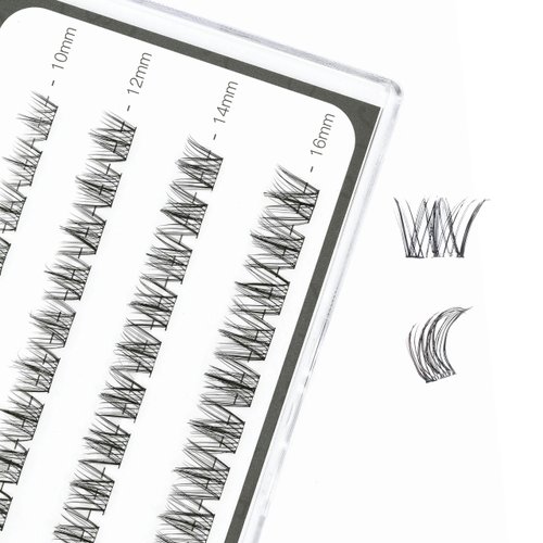 i-Laesh Lash Clusters - DIY Eyelash Extensions 40 Clusters - Mega Volume D Curl Individual Lashes Cluster Extensions for DIY at Home (Z04, D - 10-16 mm)