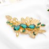 Lorealri Rhinestone Hair Comb Flower Bridal Hair Pieces Sparkle Crystal Leaf Hair Accessories Prom Wedding Side Combs for Women (Gold)