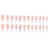 Foccna Long White Press on Nails French Fake Nails Full Cover Flower Design Coffin 3D Butterfly Acrylic False Nails for Women and Girls,24PCS
