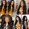 Lace Front Wigs Human Hair 13x4x1 T-Part Body Wave Bob Wigs Brazilian Virgin Middle Part Human Hair Wigs for Black Women Pre Plucked with Baby Hair 150% Density Natural Color(12 inch)