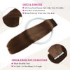 Tape in Hair Extensions Human Hair 100% Real Remy Human Hair Extensions Seamless Straight Hair extensions Real Human Hair Tape in Extensions 18 Inch 20Pieces 50g/Set #4 Chotolate Brown