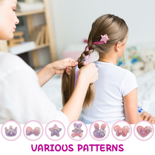 14 PCS Gradient Curly Hair Clip, Hair Clips for Girls, 13in Rainbow Hair Extensions for Kids, Curly Clip in Hair Extensions for Toddler Kids Girls Ponytails Accessories (Red)