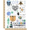 Nerdy Science Math Geek Temporary Tattoo Water Resistant Fake Body Art Set Collection - Color (One Sheet)