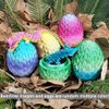 Dragon Egg 3D Printed 12inch Crystal Dragon with Egg Dinosaur Christmas Fidget Toy Gifts for Adults Easter Eggs Basket Stuffers (Dragon Egg)