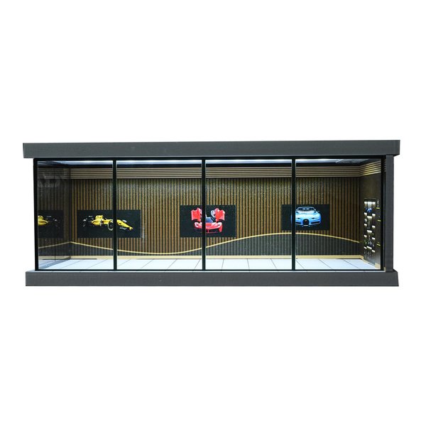 NUEIOVRW 1/64 Diorama Car Garage Model,with LED Lighting City Car Showroom Model Car Parking Lot Storage Model,for 1/64 Scale Diecast Model Car,Scene Display Model Collection Gift (Showroom)