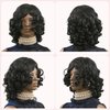 RED PIXIE Curly Wigs For Black Women Natural Black Soft Short Kinky Curly Wig With Bangs Kinky Curls Curly Hair Afro Loose Curls Heat Resistant Synthetic Wig For African (Natural Black)