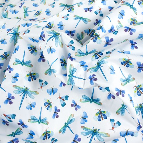 Polyurethane Laminate (PUL) Pre-Cut Fabric by The Meter. Waterproof and Breathable. Perfect for Cloth Diapers and Similar Projects. 2 Meter, Dragon-Butterflies
