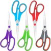 Scissors Bulk Set of 5-Pack, Niutop 8" Multipurpose Sharp Sewing Craft Fabric Scissors for Office Home High/Middle School Student Office Teacher Art Supplies, Soft Comfort-Grip Right/Left Handles