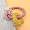 Gogzy - Silicone Teether Ring, BPA Free, Bracelet Toys for Baby (MC3-Pink_Beige)