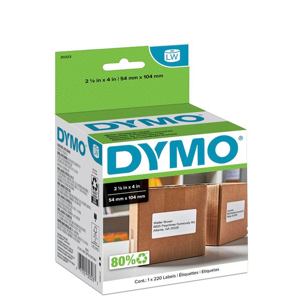 DYMO Authentic LW Shipping Labels, DYMO Labels for LabelWriter Label Printers, 2-1/8" x 4", 1 Roll of 220