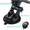 9.8'' Car Rear View Mirror with Suction Cup, Anti Glare Adjustable Auto Interior Rearview Mirror, HD Thickened Vehicle Inside Mirror Reduce Blind Spots, Universal for Marine, Truck, SUV (Black)