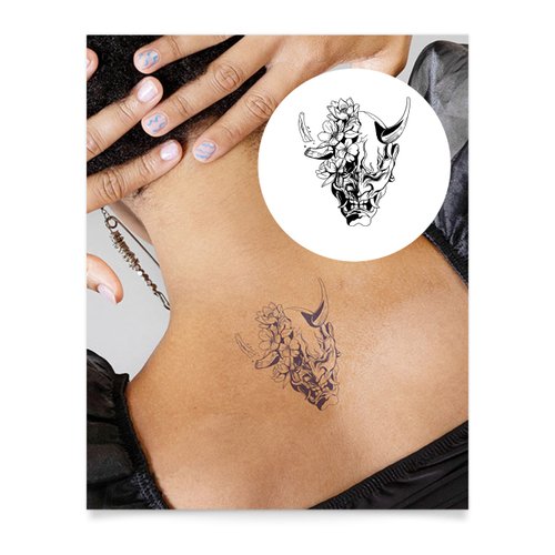 Inkbox Temporary Tattoos, Semi-Permanent Tattoo, One Premium Easy Long Lasting, Water-Resistant Temp Tattoo with For Now Ink - Lasts 1-2 Weeks, Destroy, 4 x 4 in