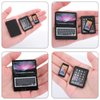 cobee 3Pcs Miniature Dollhouse Décor, 1:12 Metal Simulation Laptop Tablet Smart Phone, Mini- Dollhouse Miniatures Furniture Accessories, Doll House Miniatures Play Set (Black 3Pcs)
