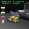 TALVOLC M Pill Organizer Weekly, 2 Times a Day for 7-Day Leather Medicine Box Travel Container Vitamin Am Pm Pill Case, Twice Daily Privacy Pill Holder, Modern and Portable Pillbox (Black and Brown)