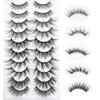 DAODER False Eyelashes Faux Mink Lashes Fluffy Wispy Lashes Natural Look Short Long Eyelashes Mixed 10 Pairs Soft Light Reusable Fake Eyelashes Pack (Fluffy Lashes Mixed)