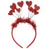 WLLHYF Christmas Sequins Heart Headband Glitter Heart Hair Band Heart Shape Decor Headband Red Heart Head Bopper Hair Accessoires for Holiday Wedding Birthday Party Gift