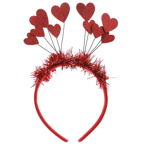 WLLHYF Christmas Sequins Heart Headband Glitter Heart Hair Band Heart Shape Decor Headband Red Heart Head Bopper Hair Accessoires for Holiday Wedding Birthday Party Gift