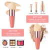 Sibba Makeup Sponge 3 PCS Beauty Blender Foundation Make Up Concealer Blending Cosmetic Mini Angled Brush Applicator Handle Artist Applying Make-Up Eyebrow Face Powder Puff(rose red)